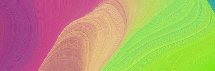 Aufkleber - colorful vibrant abstract art waves graphic with modern waves background design with dark khaki, yellow green and mulberry  color