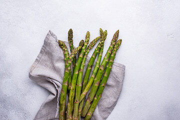 Fresh raw ripe green asparagus