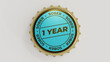© Joshua - 1 Year Sober. Sobriety seal on a bottle cap.