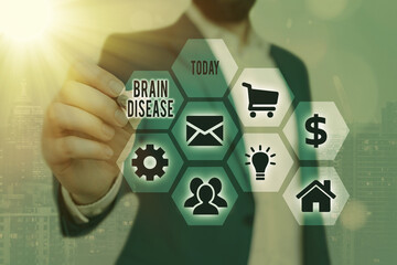 Conceptual hand writing showing Brain Disease. Concept meaning a neurological disorder that deteriorates the system s is nerves