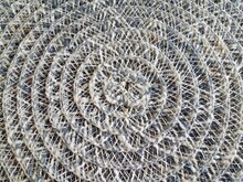 White And Grey Spiral Fabric Rug Or Placemat
