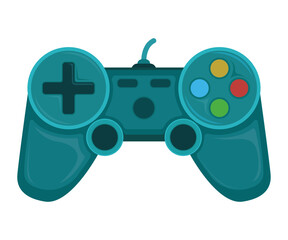 Gamepad stuff gear for playing online games flat vector illustration, isolated on white. Device for personal computer and gaming console