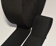 Elastic band isolated. Black elastic spool, the elastic band is made of polyester fibres.