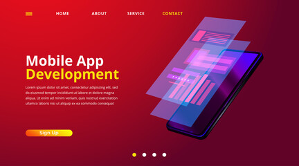 Development of software and programming. Vector illustration