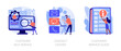 © Visual Generation - Client support online helpline. Digital product maintenance tutorial. Customer self-service, contact center, customer service guide metaphors. Vector isolated concept metaphor illustrations