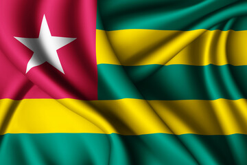 waving silk flag of Togo