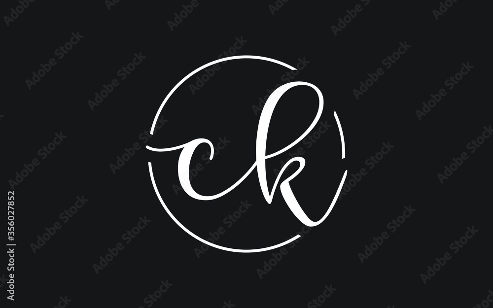 ck or kc Cursive Letter Initial Logo Design, Vector Template Stock ...