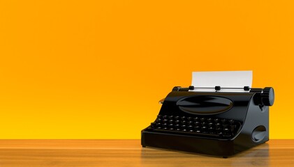 Wall Mural - Typewriter on orange background