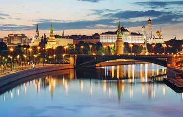 Sticker - Moscow, Kremlin and Moskva River, Russia