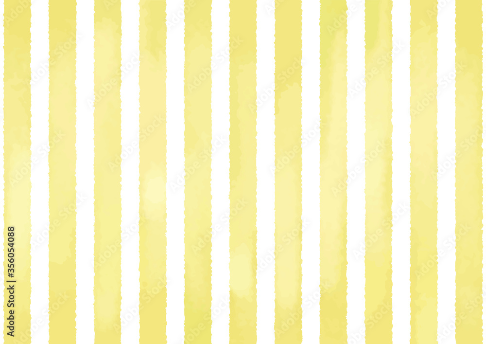 A4 / Yellow / Vertical 】Hand painted watercolor stripes, abstract ...