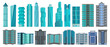 © VectorVicePhoto - High building isolated cartoon set icon.Vector illustration illustration skyscraper on white background .Cartoon vector set icon high building.