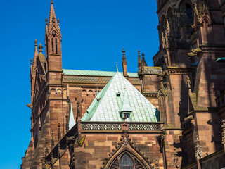 Wall Mural - Outside of the Notre dane de Strasbourg Cathedral in Alsace