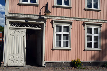 Wall Mural - An ancient city, located inside an old fortress. Preserved style and architecture of antiquity. Historical town Fredrikstad.Named after the Danish King Fredericks II.  Fredrikstad,Norway