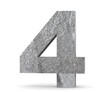 3D rendering concrete number 4 four. 3D render Illustration.