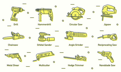 Set of Power Tools Icons