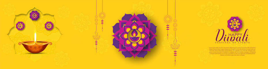 Happy Diwali, Holiday background for light festival of India.