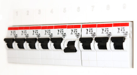 domestic fuse panel or circuit breaker box or distribution board in Germany