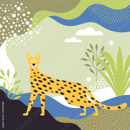 Jungle Leopard vector illustration Canvas Print