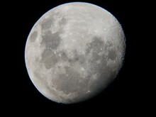 Moon Viewed Through An Amateur Astronomer Telescope