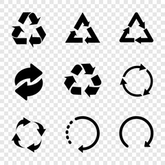 Wall Mural - recycle. recycle vector icons, isolated. recycle symbol or sign. vector illustration