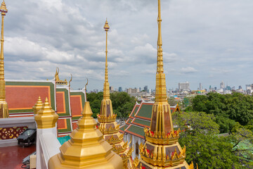 Architecture details of Wat Ratchanatdaram (Loha Prasat), Bangkok, Thailand