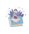 © Maljuk - Young smiling woman reading book