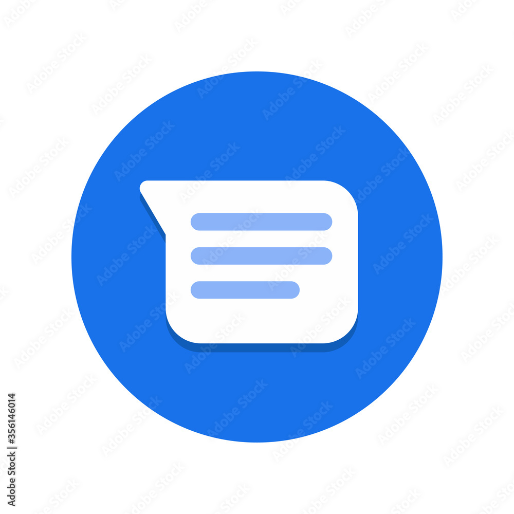 Android Messages App logo. Meet Messages, Google's official app for texting  and chat. Messages for web. Kyiv, Ukraine - June 8, 2020 Stock Vector |  Adobe Stock, image size:1000x1000