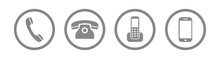 Phone Icons. Set Of Phones Isolated On White Background , Vector Illustration
