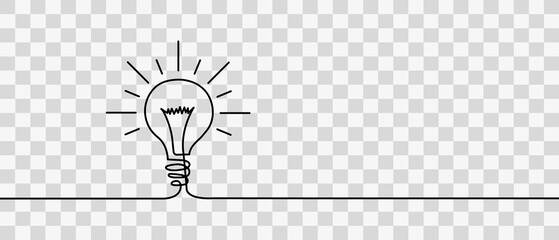 Electric lamp. Hand-drawn. A light bulb. Light bulb included or idea line art icon for apps and websites. Vector illustration
