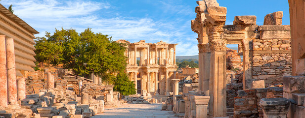 Wall Mural - Celsus Library in Ephesus - The ruins of the ancient antique city of Ephesus