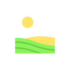 Canvas Print - Field, sun icon. Simple color vector elements of agriculture icons for ui and ux, website or mobile application