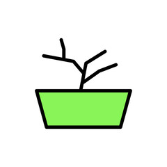 Canvas Print - Pot, plant icon. Simple color with outline vector elements of agriculture icons for ui and ux, website or mobile application