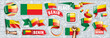 © butenkow - Vector set of the national flag of Benin in various creative designs