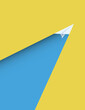 © jozefmicic - Paper plane on yellow background as a symbol of leadership and creativity.