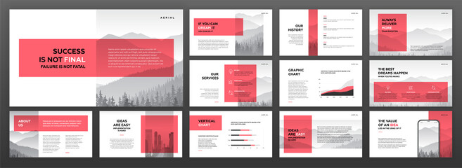 Wall Mural - modern powerpoint presentation templates set. use for modern keynote presentation background, brochu