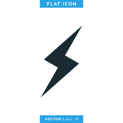 Poster - Lightning bolt icon vector design template