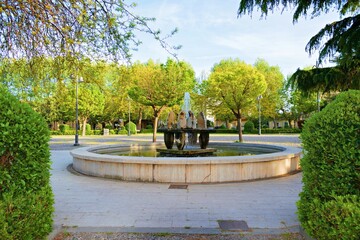 view of Piazza Garibaldi in Vada in the Italian town of Rosignano Marittimo in the province of Livorno. The town has stood since ancient times with evidence of Etruscan and Roman origins