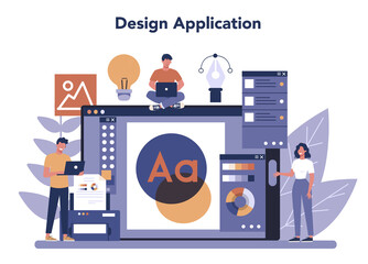 Design concept online service or platform. Graphic, web, printing