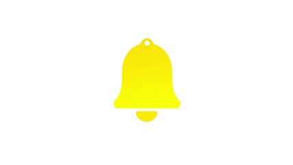 Leinwandbilder - Colored bell ringing symbol animation.isolated on green background.