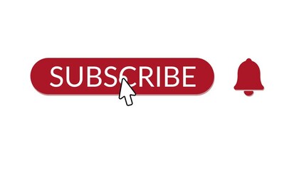 Fototapete - Animated subscribe, notification icon. Animation, social media channel, vlog, motion graphics. Useful for social media accounts, interfaces, websites. No background