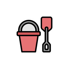 Sticker - Bucket icon. Simple color with outline vector elements of Children's day icons for ui and ux, website or mobile application