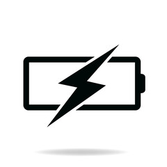 Aufkleber - Battery charging icon on white background. Simple element illustration from Tools and utensils concept