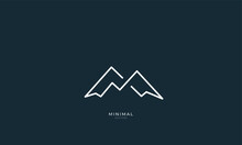 A Line Art Icon Logo Of A Mountain
