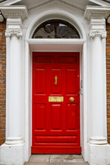 Wall Mural - Colorful georgian doors in Dublin, Ireland. Historic doors in different colors painted as protest against English King George legal reign over the city of Dublin in Ireland