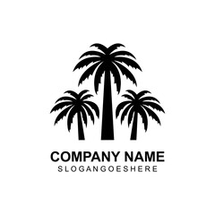 Palm tree summer logo template vector illustration