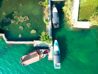 The beautiful aerial view of Lake Toba. Lake Toba is one of the tourist destinations in North Sumatra, Indonesia.