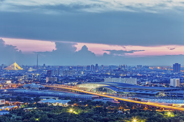 beautiful landscape view of Bang Sue Grand Station where is the location which will become new central of public communication in Bangkok