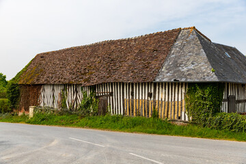 Wall Mural - Half timbered barn in Lecaude, France