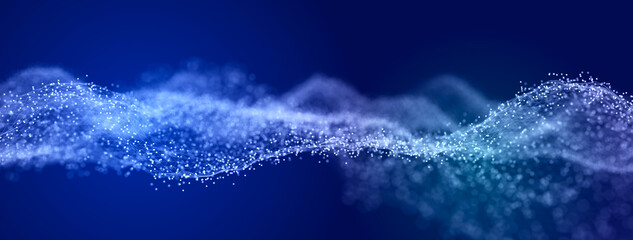 Fototapete - Structural connection of information. Data transfer in network connection. Abstract data background. 3D rendering.