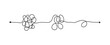 Tangled line, complex knot rests in straight line, isolated vector illustration